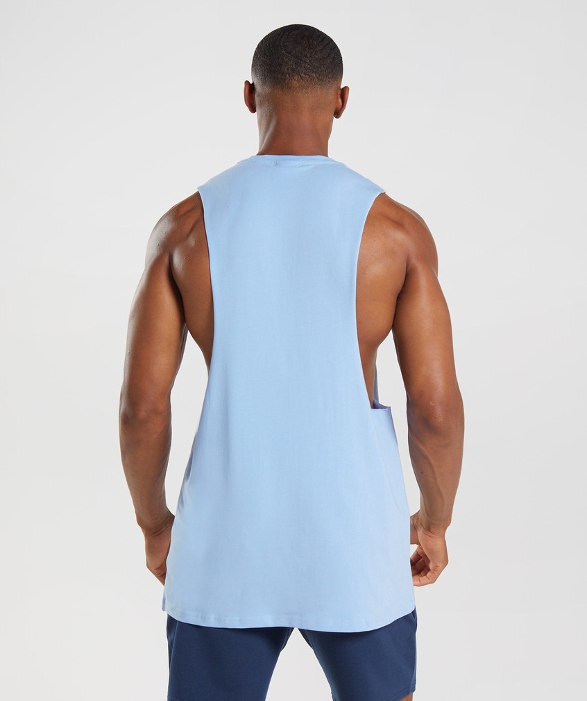 Blue Men's Gymshark Apollo Infill Drop Arm Tank | USA-85327