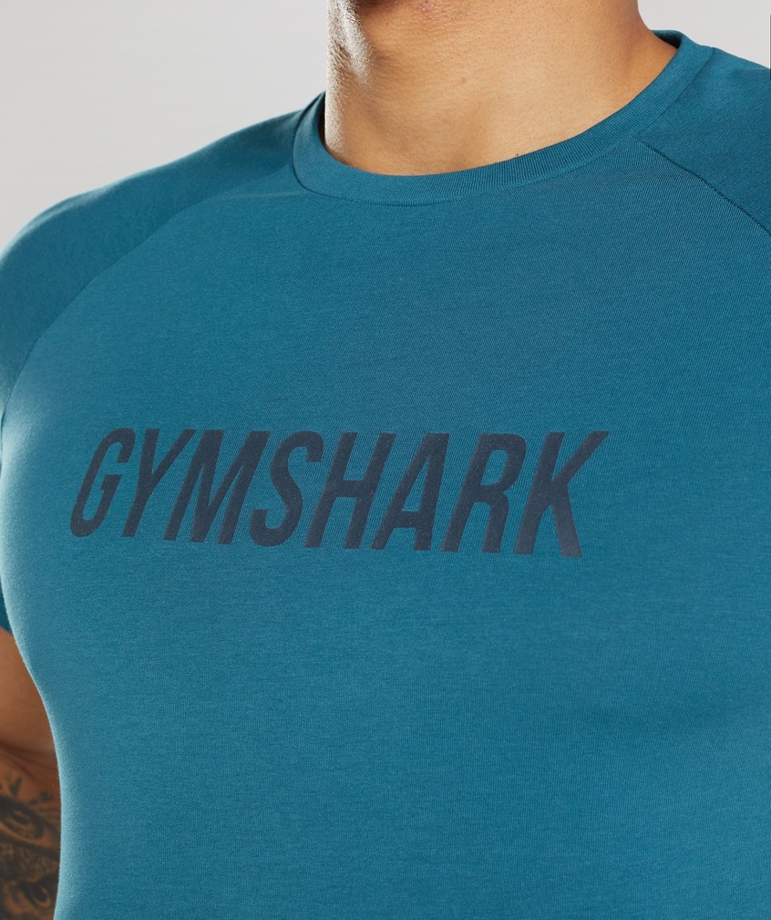 Blue Men's Gymshark Apollo T-Shirts | USA-46380