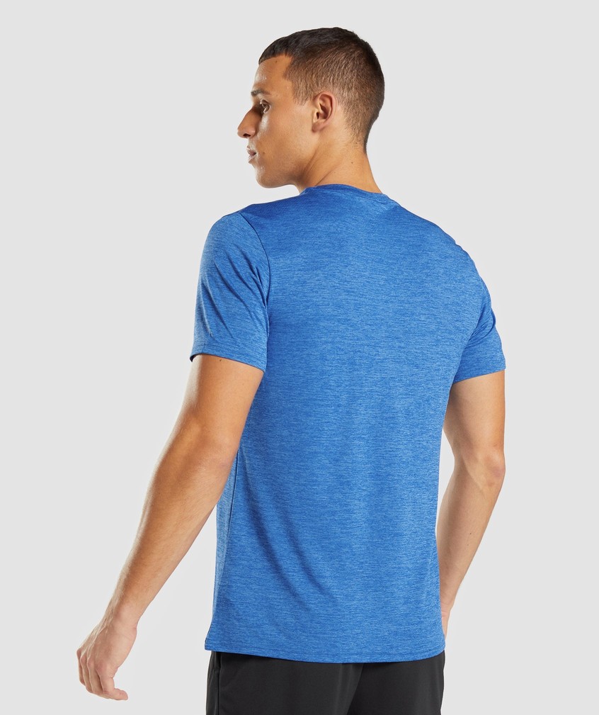 Blue Men's Gymshark Arrival Marl T-Shirts | USA-24587