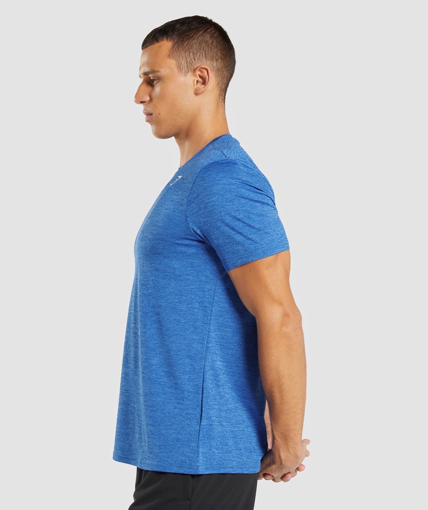 Blue Men's Gymshark Arrival Marl T-Shirts | USA-24587