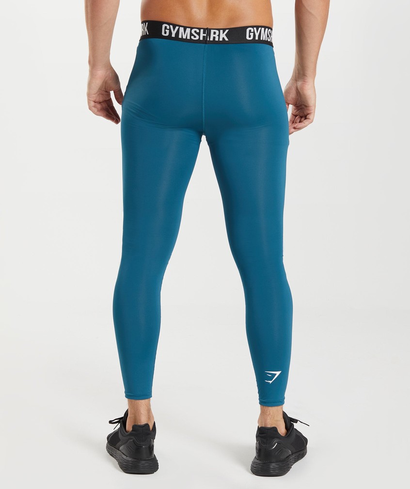 Blue Men's Gymshark Element Baselayer Leggings | USA-08752