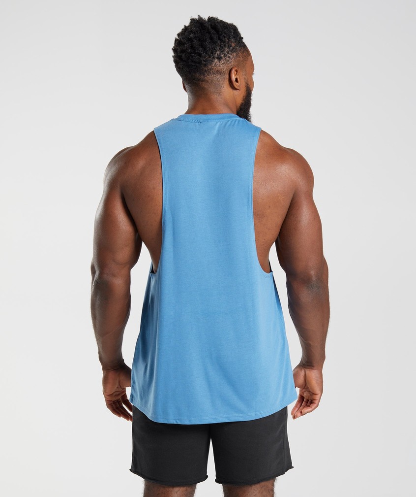 Blue Men's Gymshark Legacy Drop Arm Tank | USA-38654