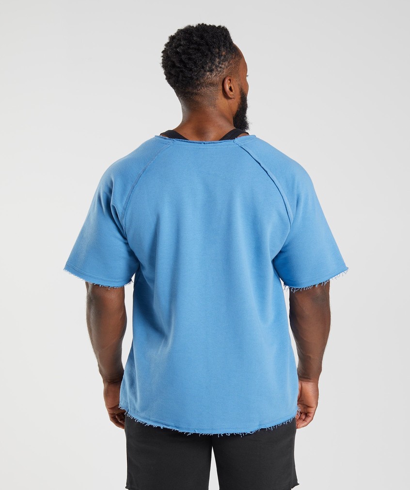 Blue Men's Gymshark Legacy Rag Top T-Shirts | USA-64378