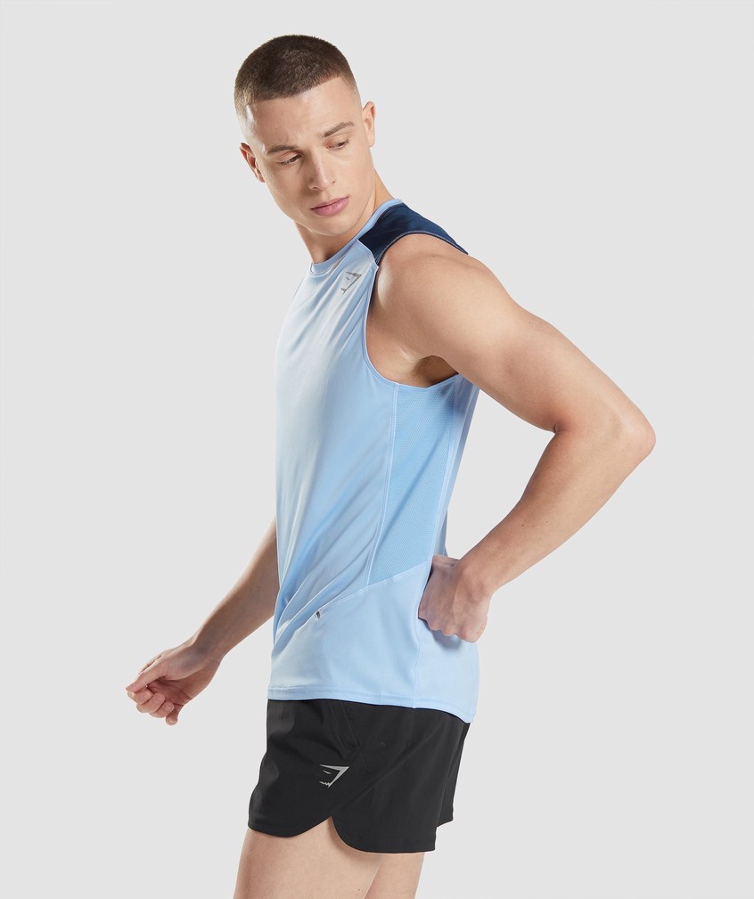 Blue Men's Gymshark Speed Evolve Tank | USA-27563