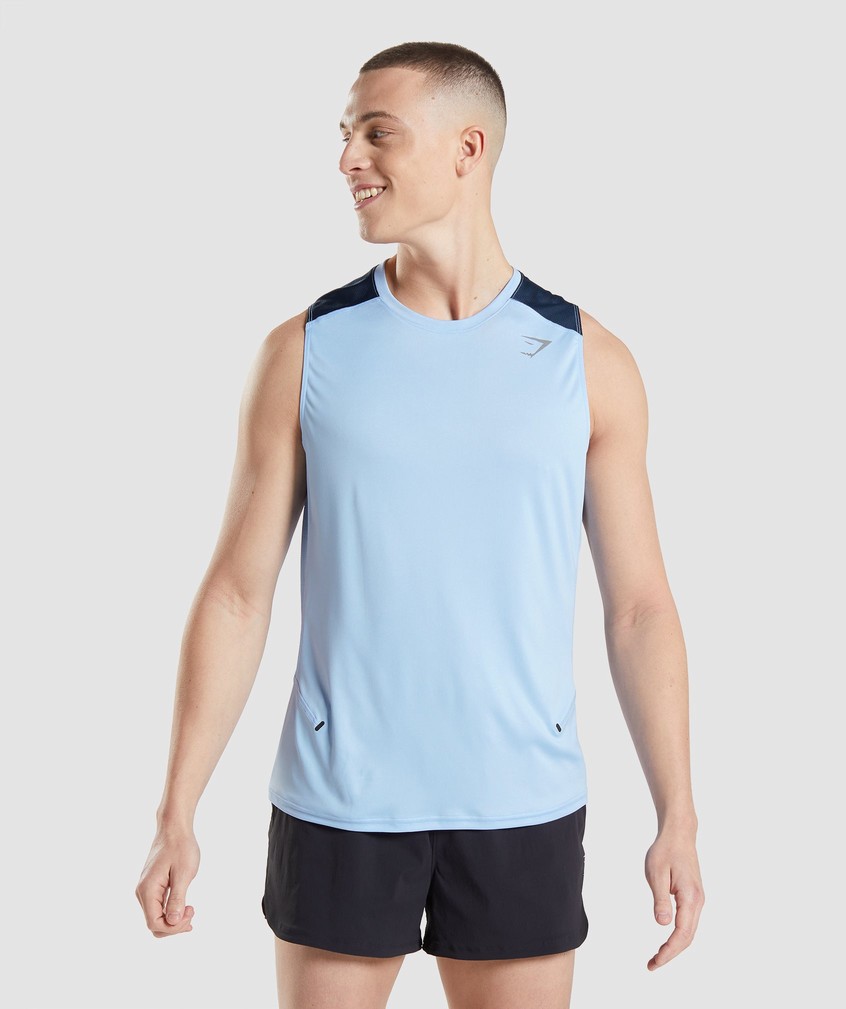 Blue Men\'s Gymshark Speed Evolve Tank | USA-27563