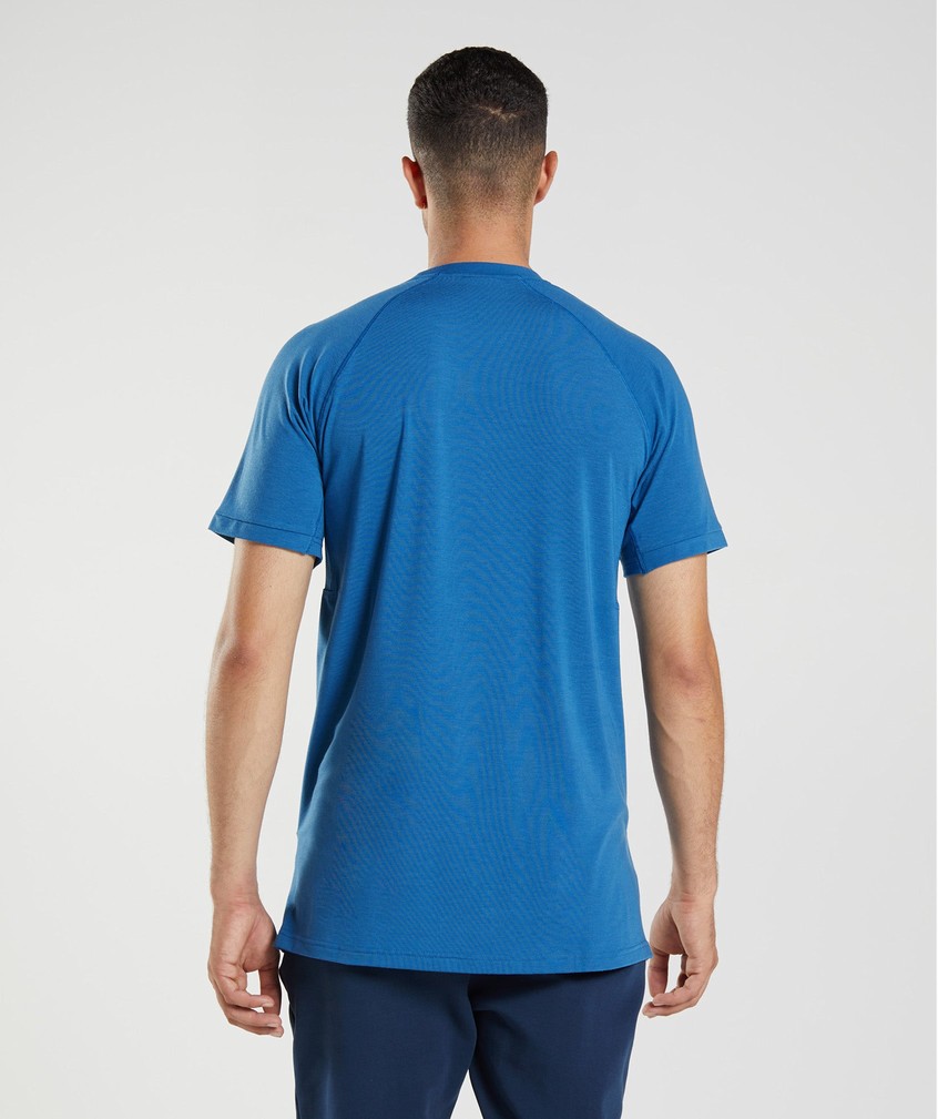 Blue Men's Gymshark Studio T-Shirts | USA-52698