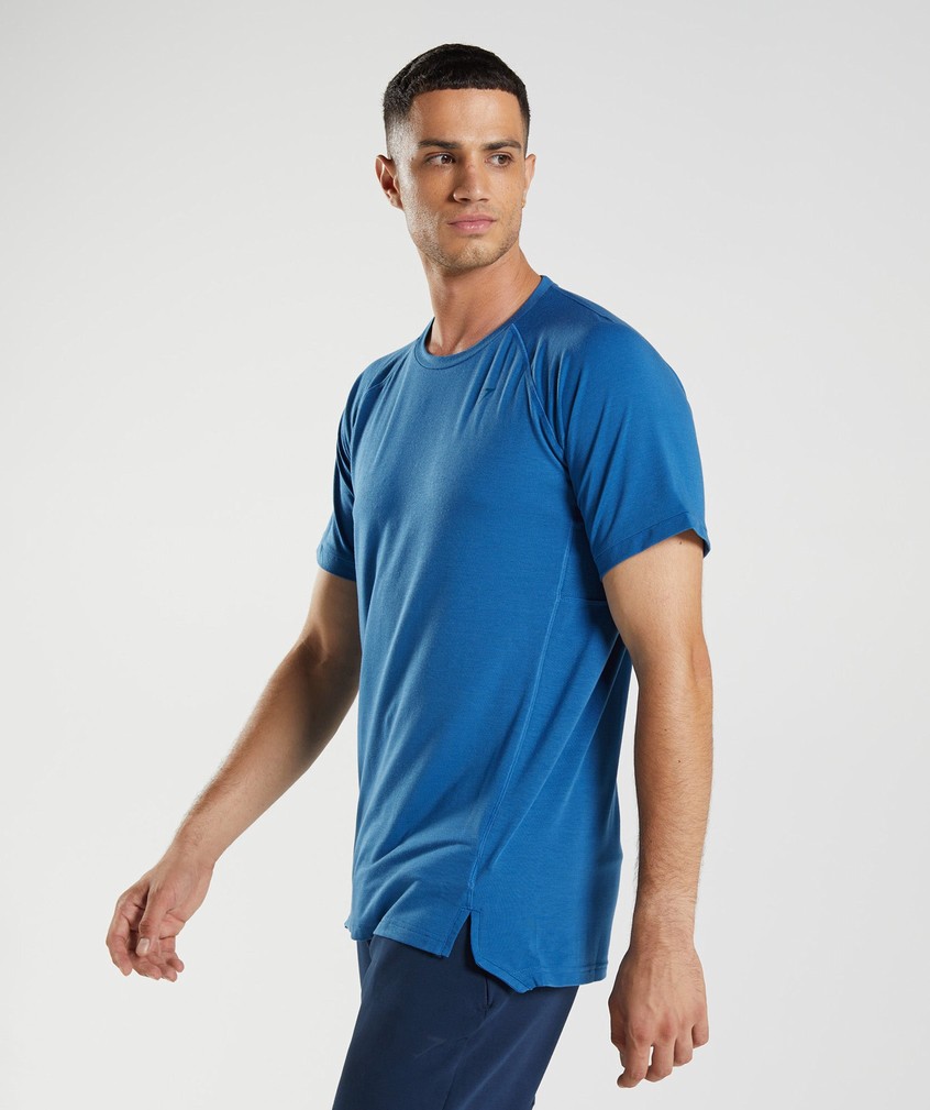 Blue Men's Gymshark Studio T-Shirts | USA-52698