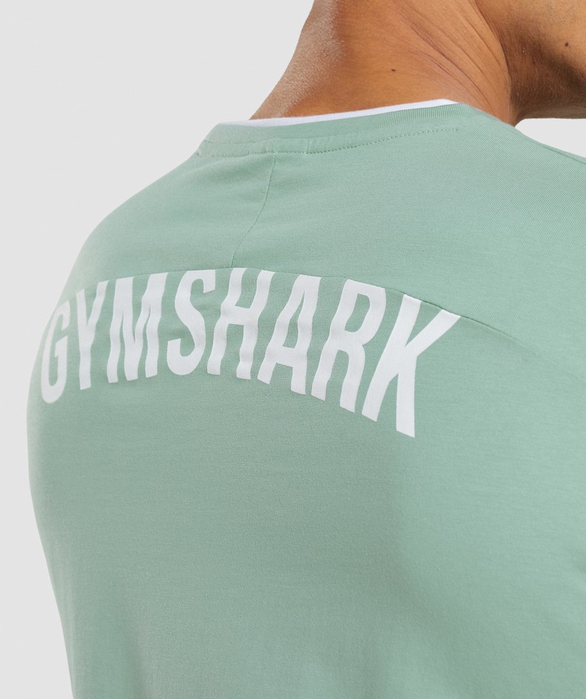 Blue / White Men's Gymshark Recess T-Shirts | USA-63728