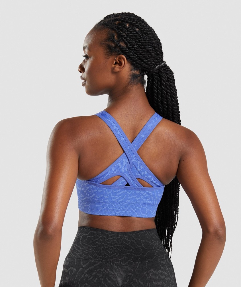 Blue Women's Gymshark Adapt Animal Seamless Sports Bra | USA-16453