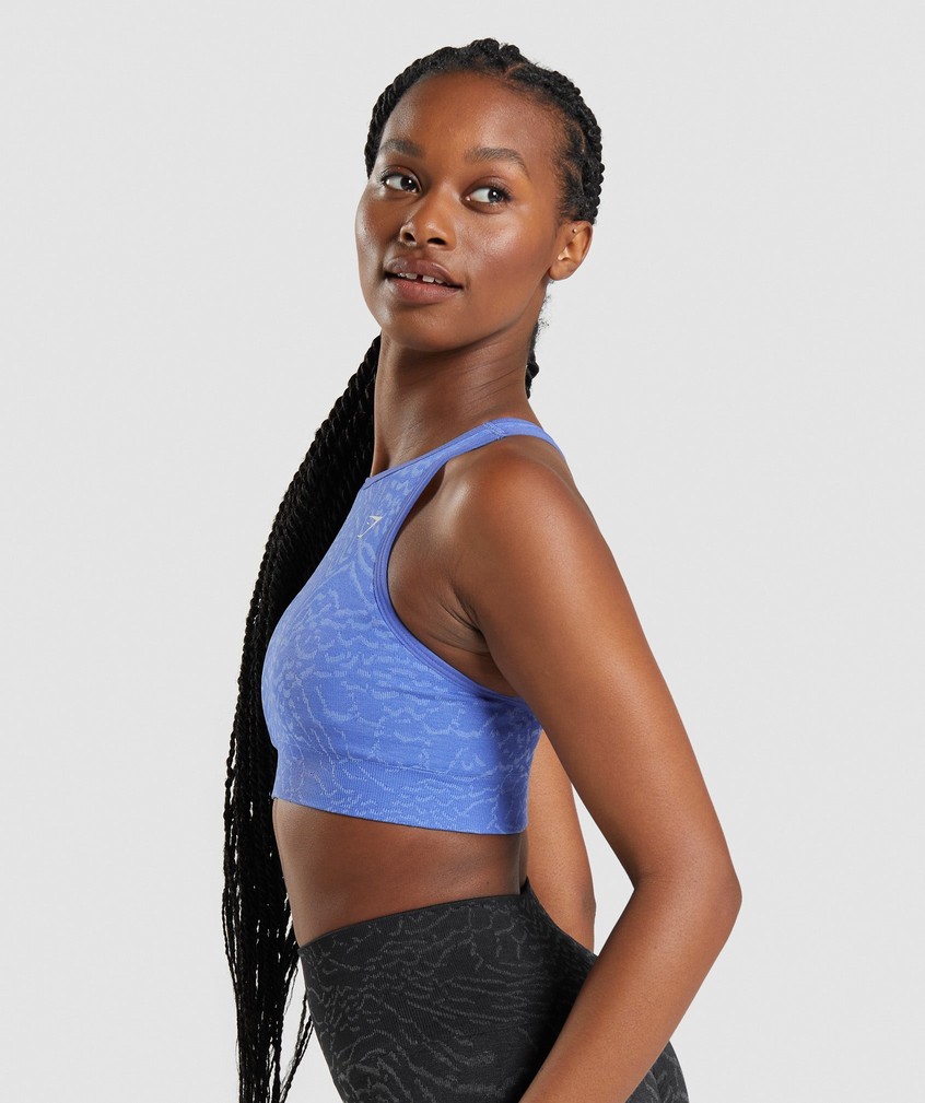 Blue Women's Gymshark Adapt Animal Seamless Sports Bra | USA-16453