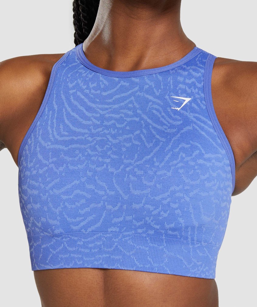 Blue Women's Gymshark Adapt Animal Seamless Sports Bra | USA-16453