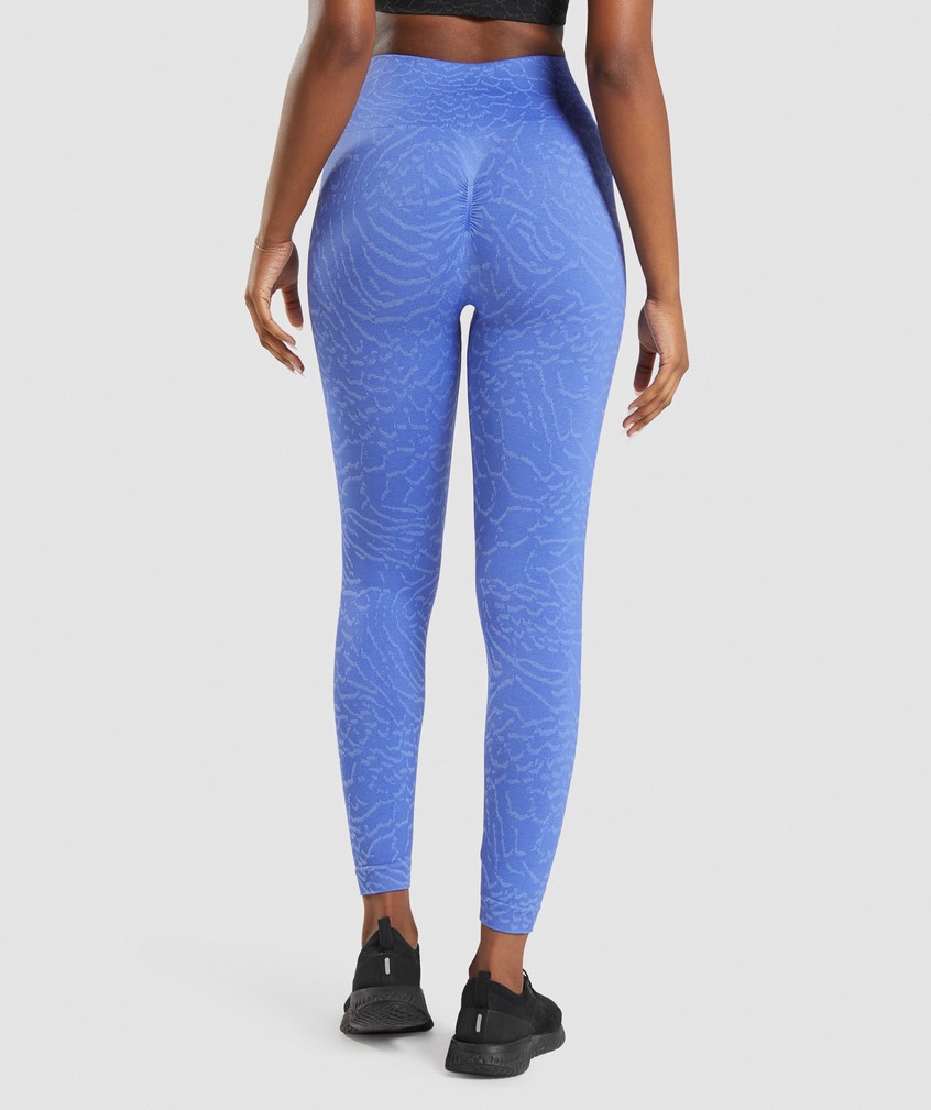 Blue Women's Gymshark Adapt Animal Seamless Leggings | USA-26735