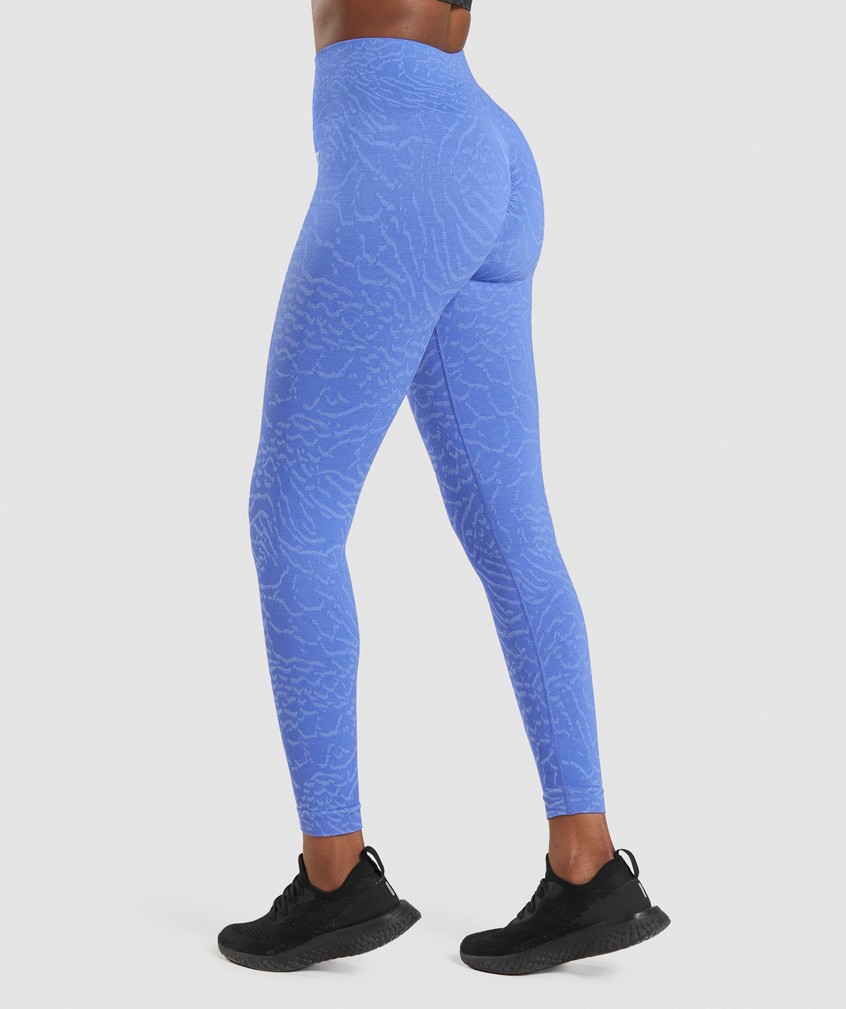 Blue Women's Gymshark Adapt Animal Seamless Leggings | USA-26735