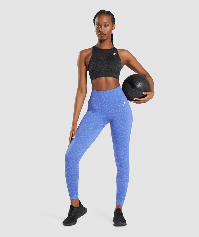 Blue Women's Gymshark Adapt Animal Seamless Leggings | USA-26735