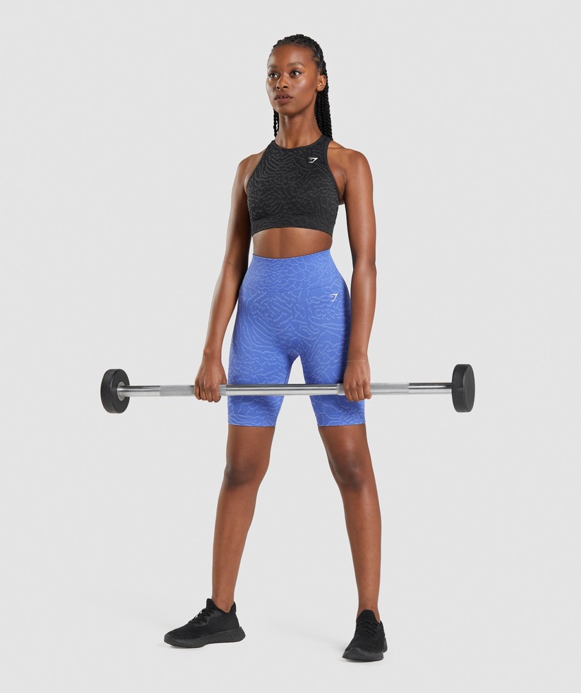 Blue Women's Gymshark Adapt Animal Seamless Cycling Shorts | USA-41527