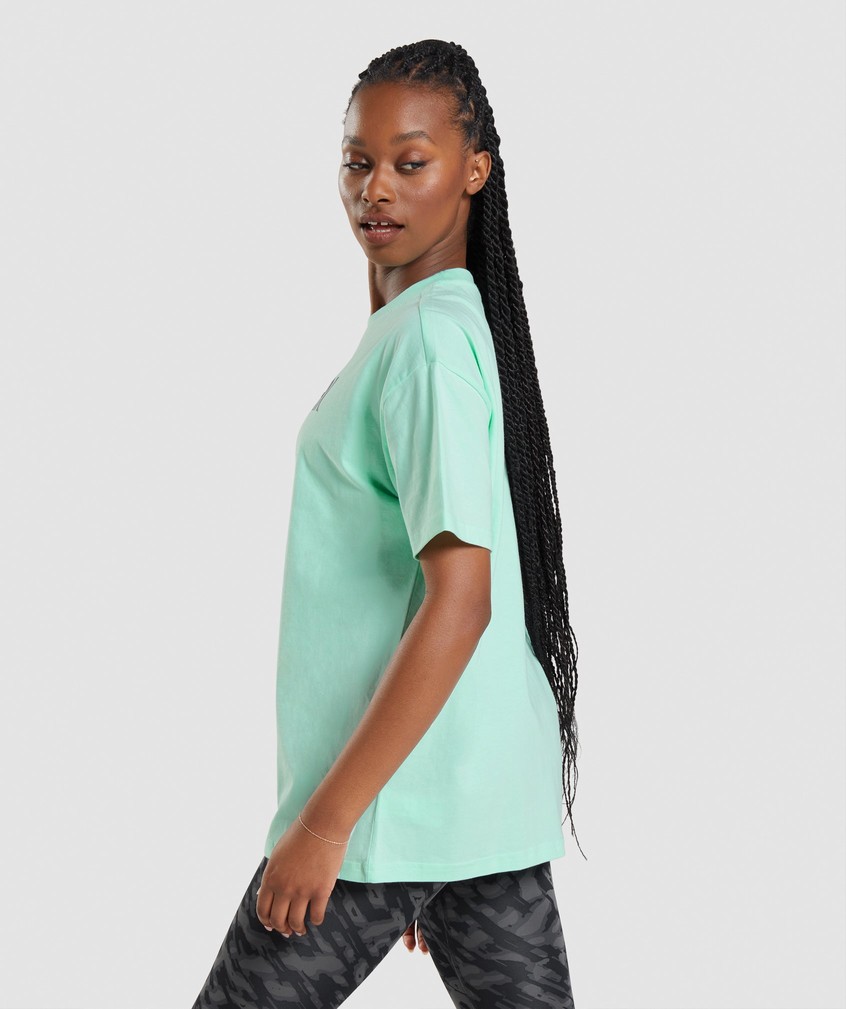 Blue Women's Gymshark Apollo Oversized T-Shirts | USA-80614