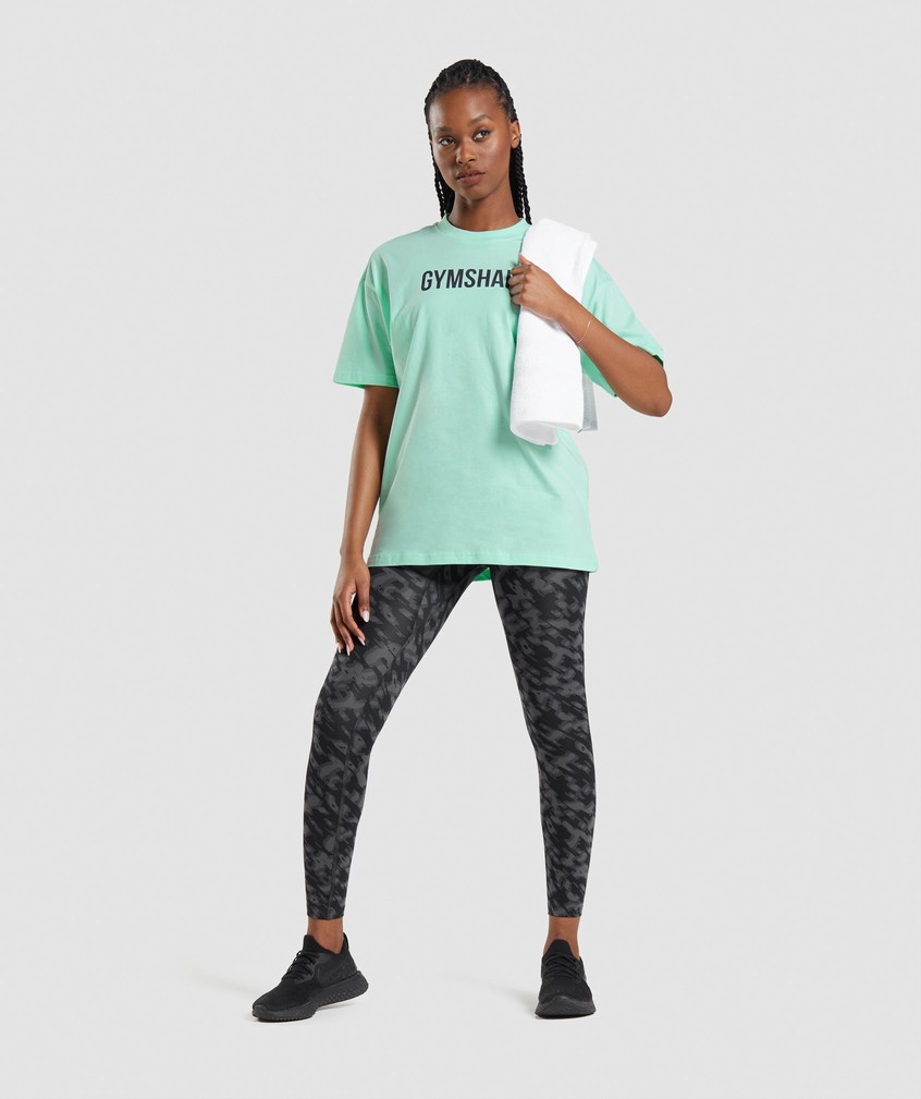 Blue Women's Gymshark Apollo Oversized T-Shirts | USA-80614