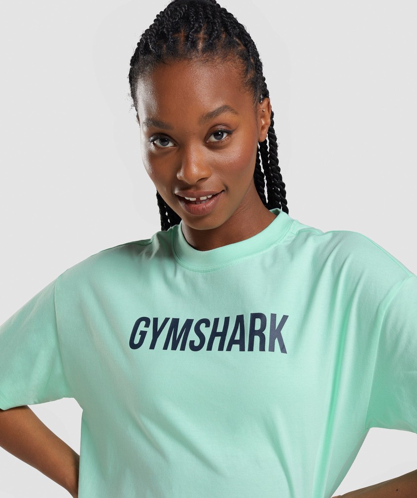 Blue Women's Gymshark Apollo Oversized T-Shirts | USA-80614