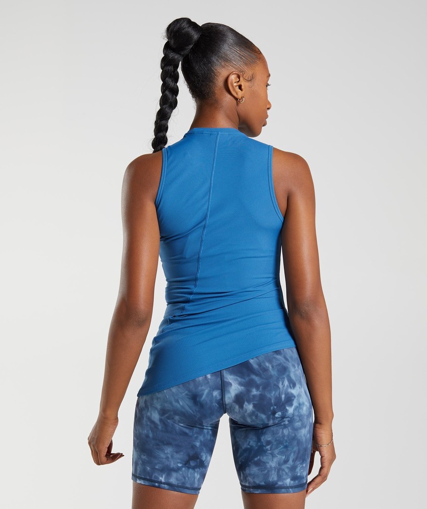 Blue Women's Gymshark Elevate Asymmetric Tank | USA-57843