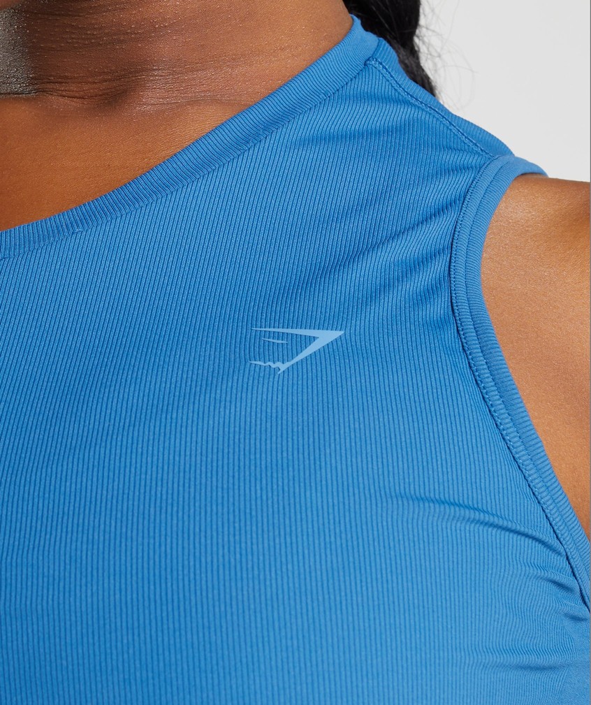 Blue Women's Gymshark Elevate Asymmetric Tank | USA-57843