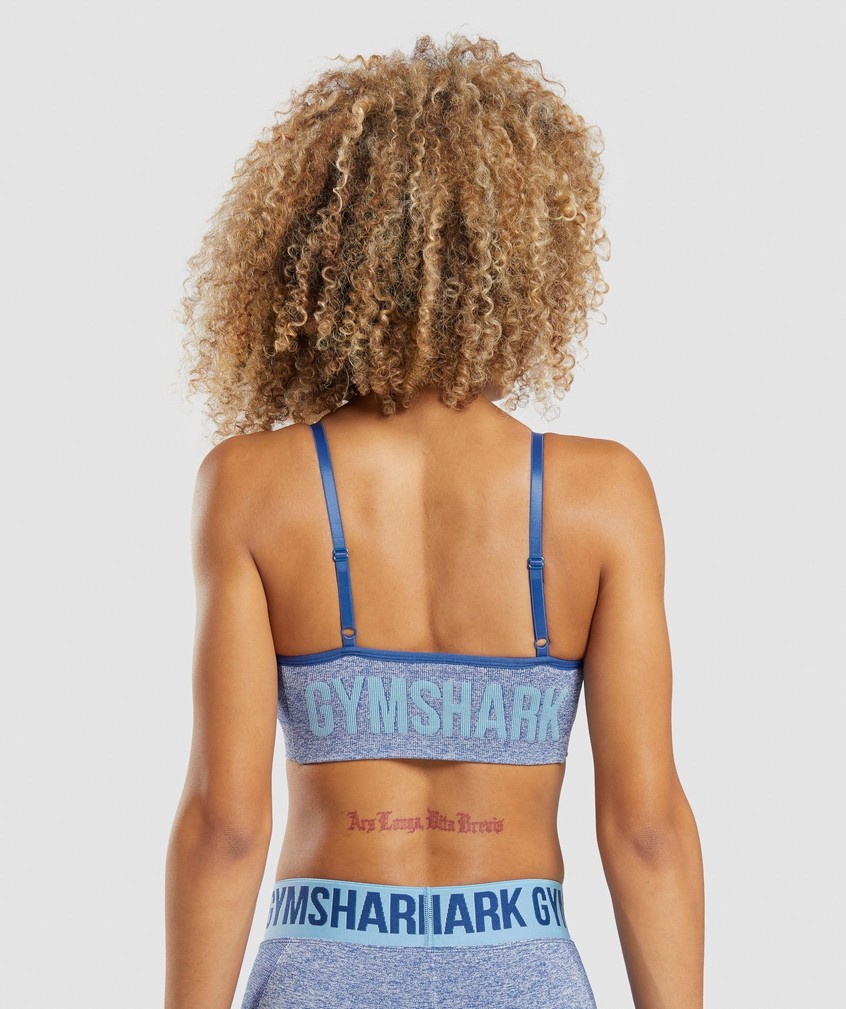 Blue Women's Gymshark Flex Strappy Sports Bra | USA-84027