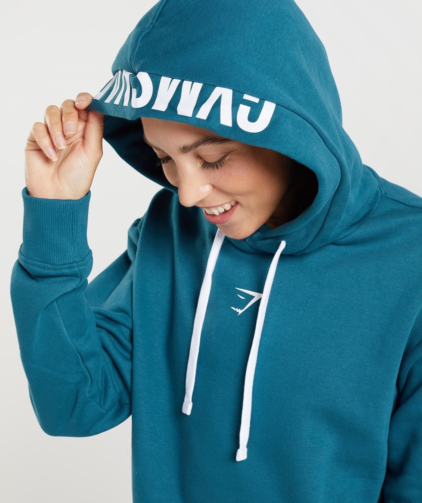 Blue Women's Gymshark Fraction Hoodie | USA-79142