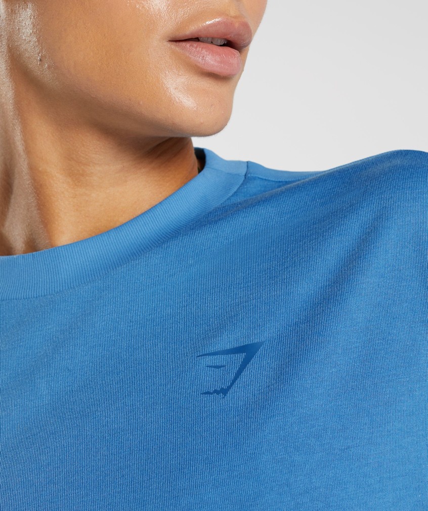 Blue Women's Gymshark GS Power Midi Top T-Shirts | USA-43281