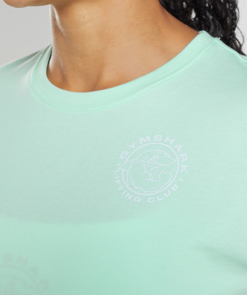 Blue Women's Gymshark Legacy Crop Top T-Shirts | USA-49580