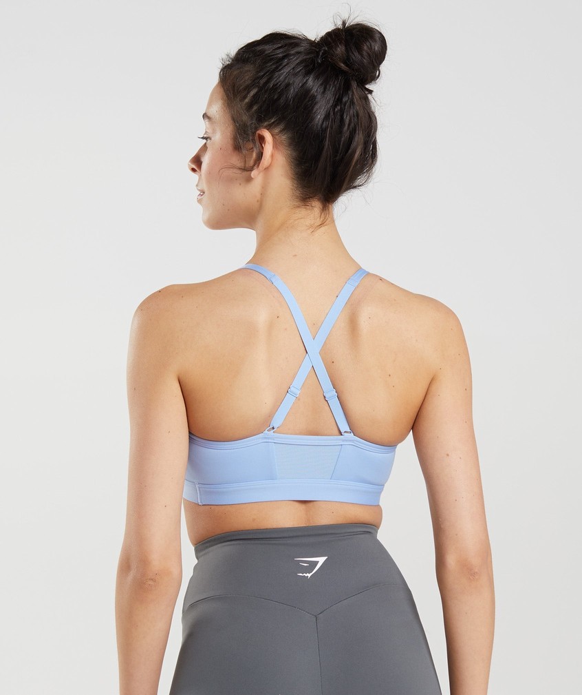 Blue Women's Gymshark Ruched Sports Bra | USA-87954