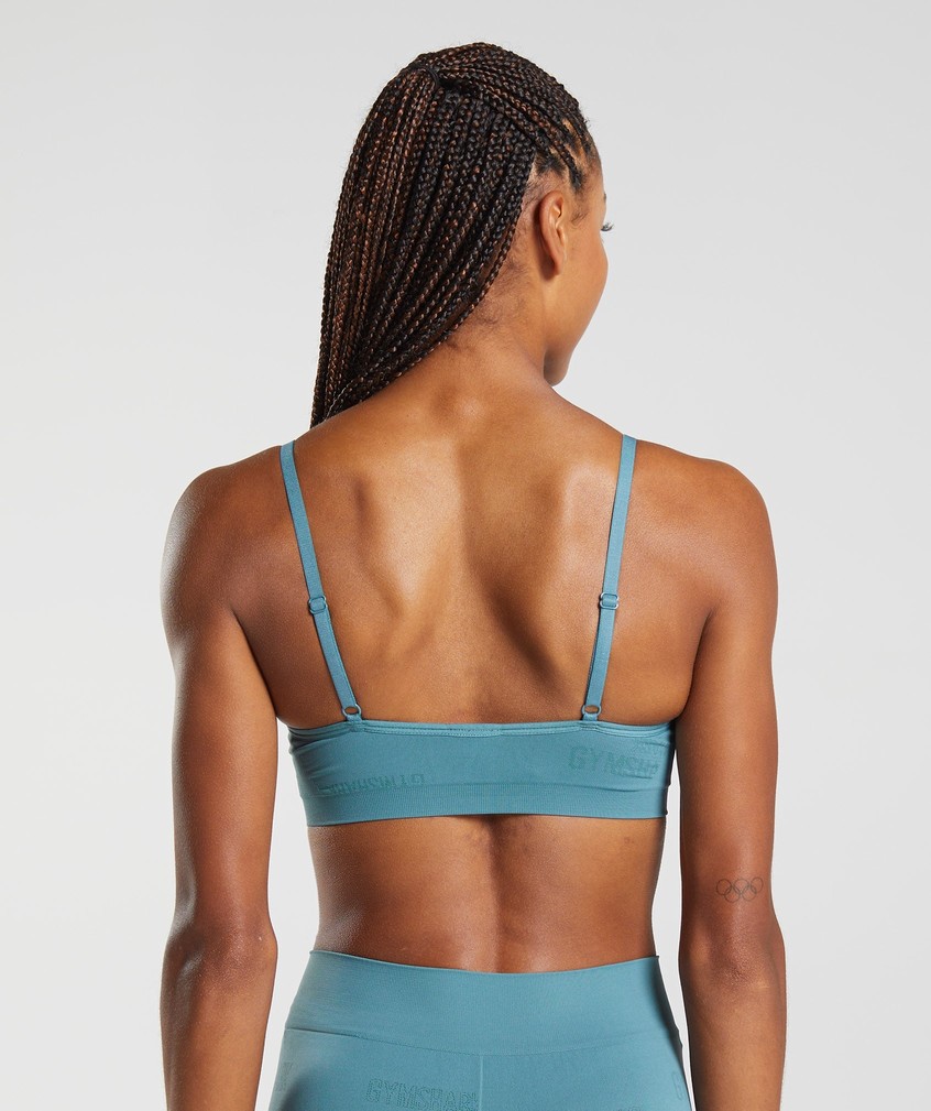 Blue Women's Gymshark Seamless Jacquard Bralette | USA-47283