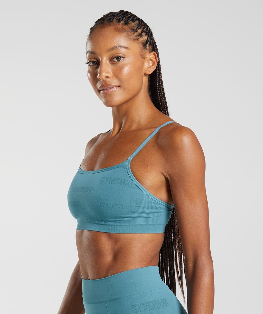 Blue Women's Gymshark Seamless Jacquard Bralette | USA-47283