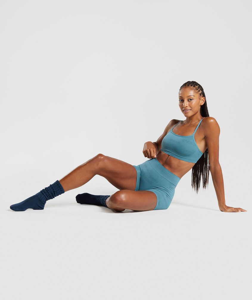 Blue Women's Gymshark Seamless Jacquard Bralette | USA-47283