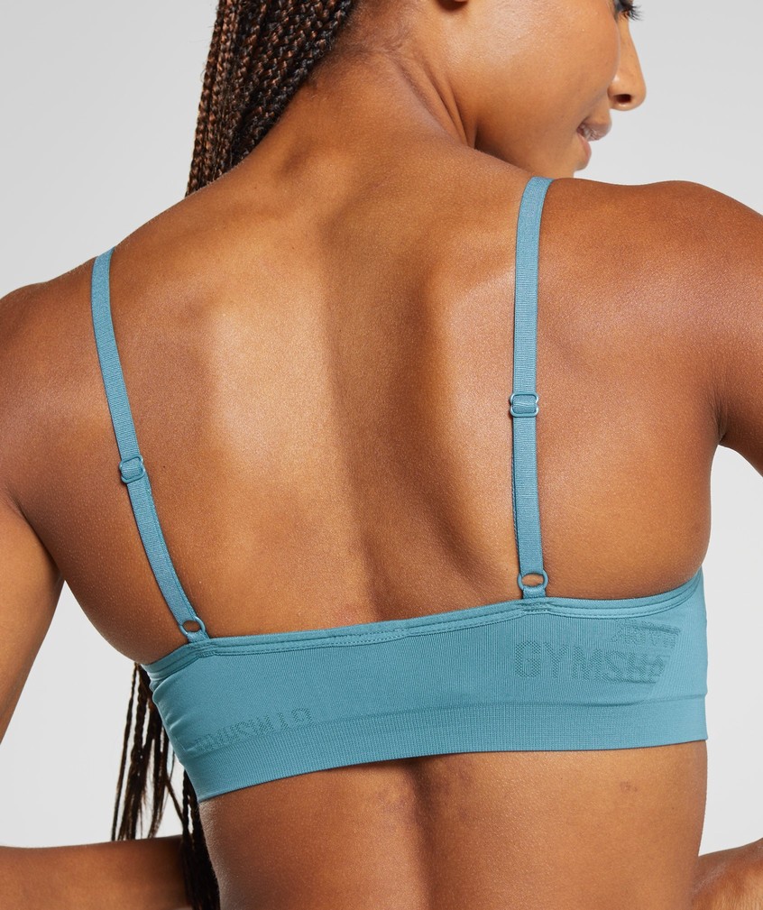 Blue Women's Gymshark Seamless Jacquard Bralette | USA-47283