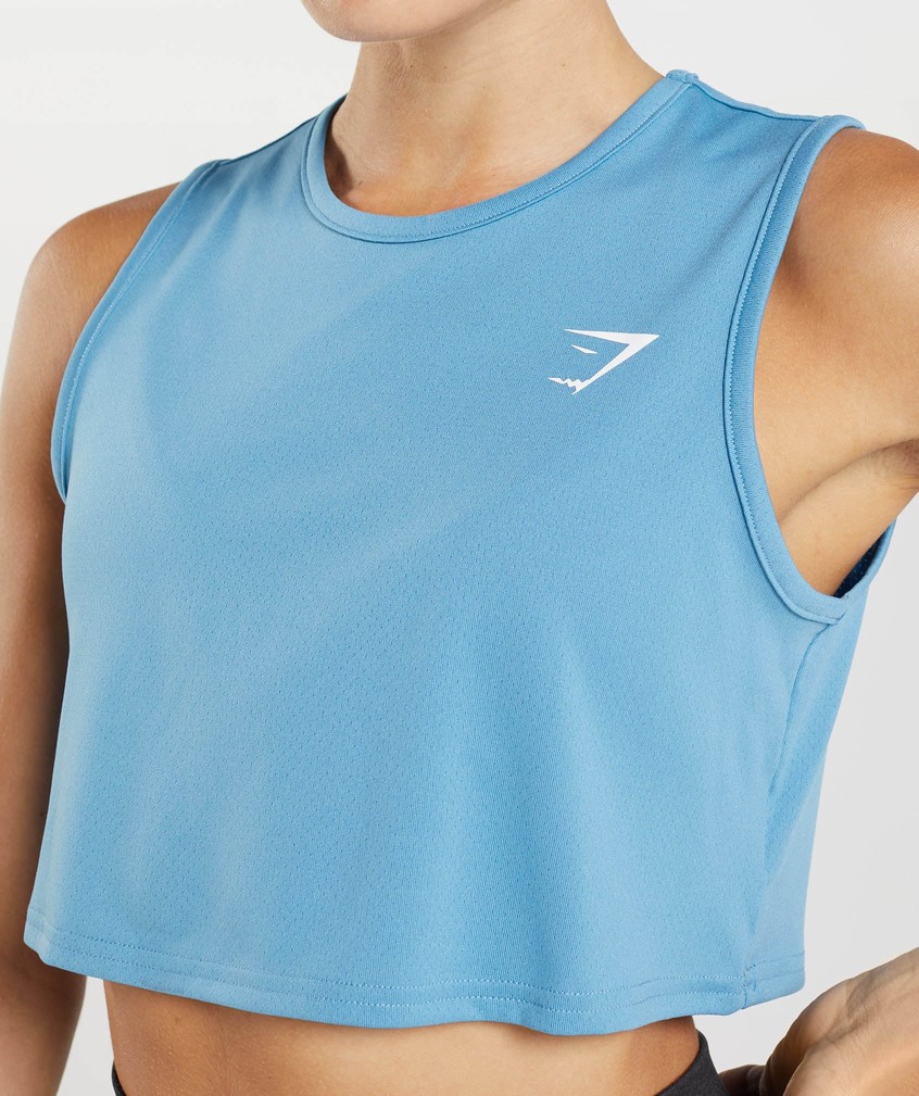 Blue Women's Gymshark Training Crop Tank | USA-35742