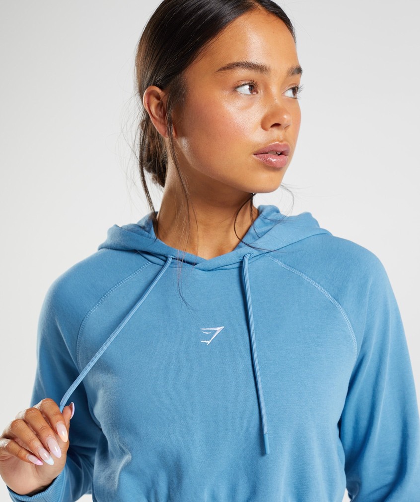 Blue Women's Gymshark Training Cropped Hoodie | USA-34096