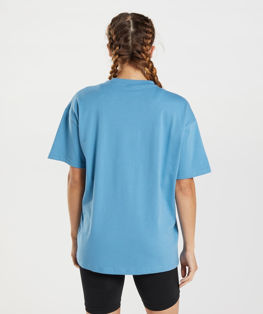 Blue Women's Gymshark Training Oversized T-Shirts | USA-53291