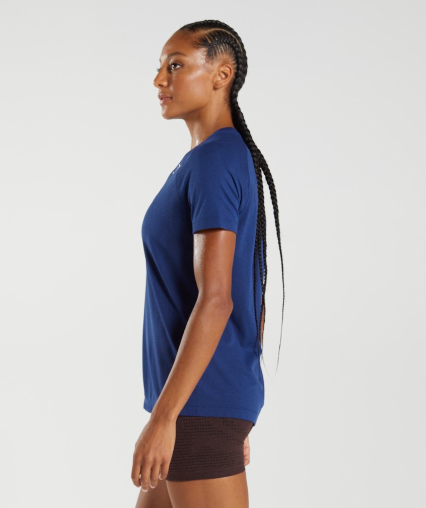 Blue Women's Gymshark Vital Seamless 2.0 Light T-Shirts | USA-09432