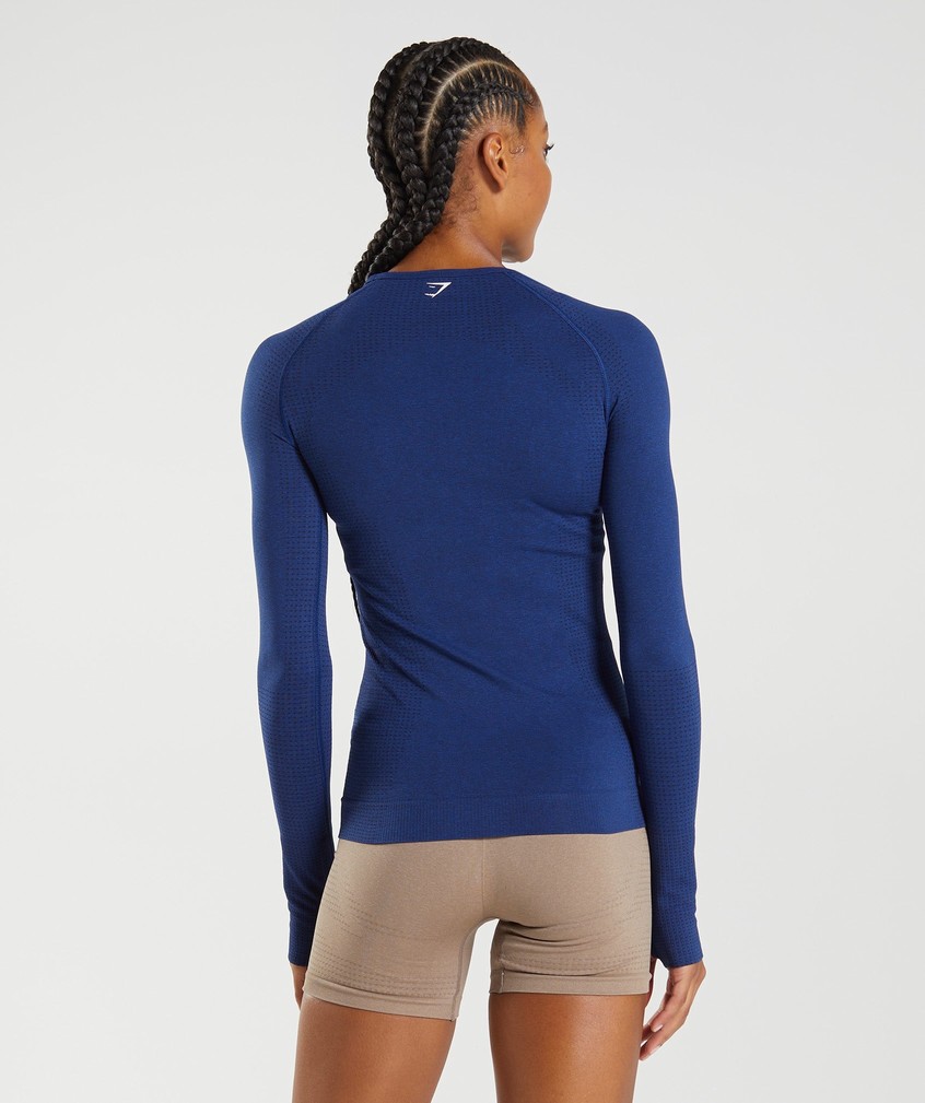 Blue Women's Gymshark Vital Seamless 2.0 Long Sleeve Top T-Shirts | USA-97520