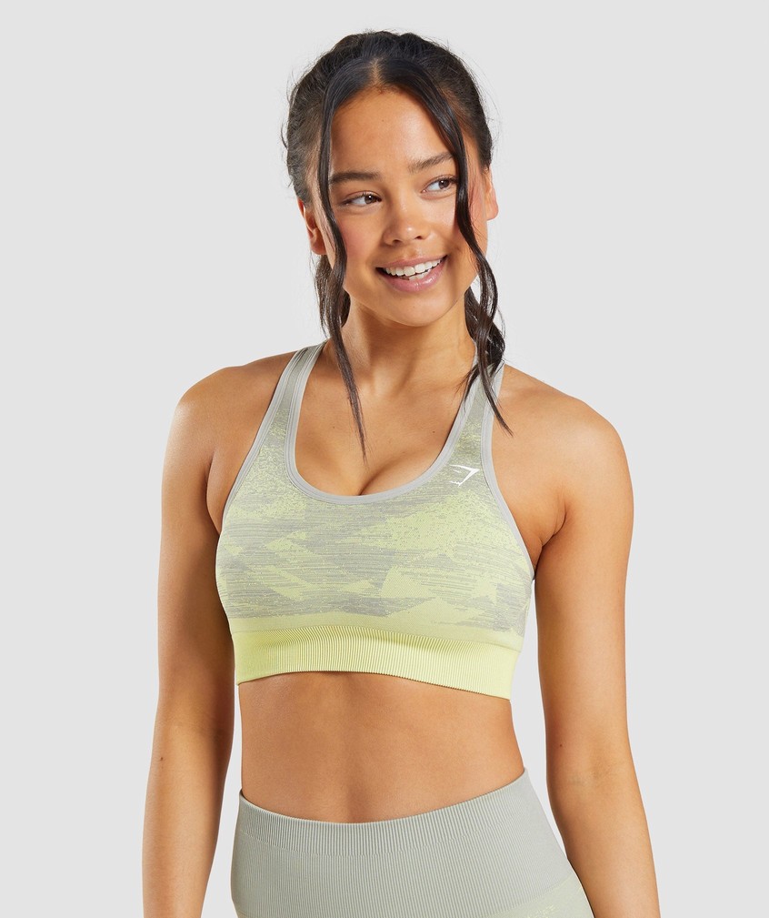 Brown Grey Women\'s Gymshark Adapt Ombre Seamless Sports Bra | USA-49275