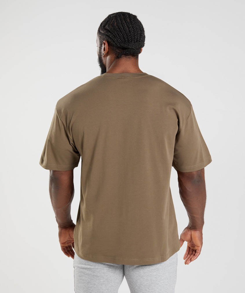 Brown Men's Gymshark Essential Oversized T-Shirts | USA-40172