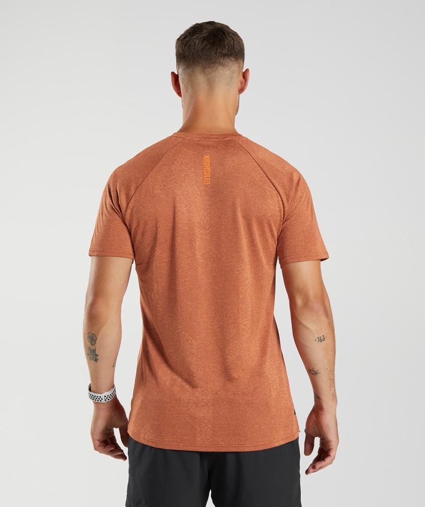 Brown / Orange Men's Gymshark Apex T-Shirts | USA-35468