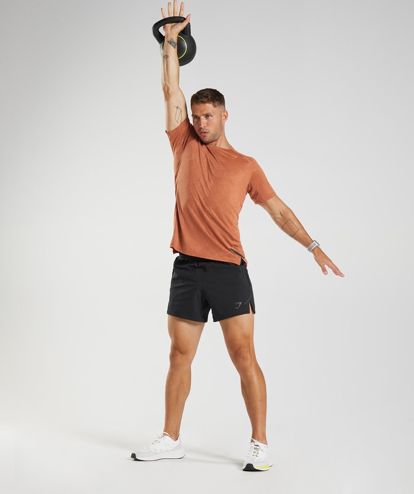 Brown / Orange Men's Gymshark Apex T-Shirts | USA-35468