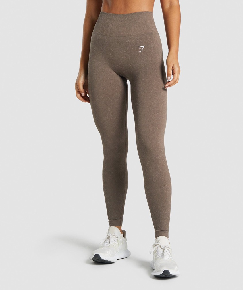 Brown Women\'s Gymshark Adapt Fleck Seamless Leggings | USA-74618