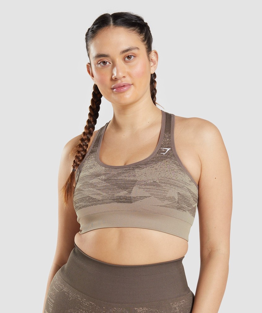 Brown Women\'s Gymshark Adapt Ombre Seamless Sports Bra | USA-12083