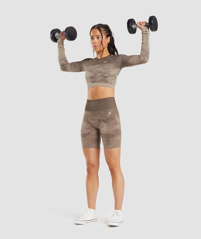 Brown Women's Gymshark Adapt Ombre Seamless Shorts | USA-58694