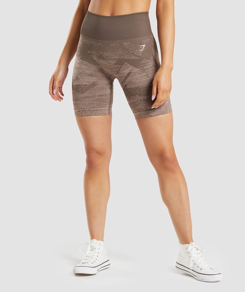 Brown Women\'s Gymshark Adapt Ombre Seamless Shorts | USA-58694