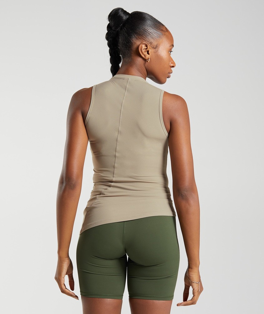 Brown Women's Gymshark Elevate Asymmetric Tank | USA-57620