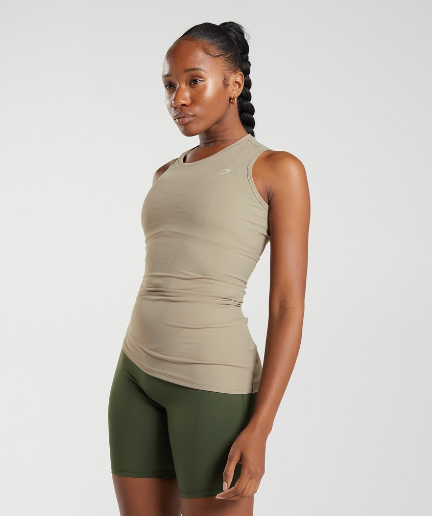 Brown Women's Gymshark Elevate Asymmetric Tank | USA-57620