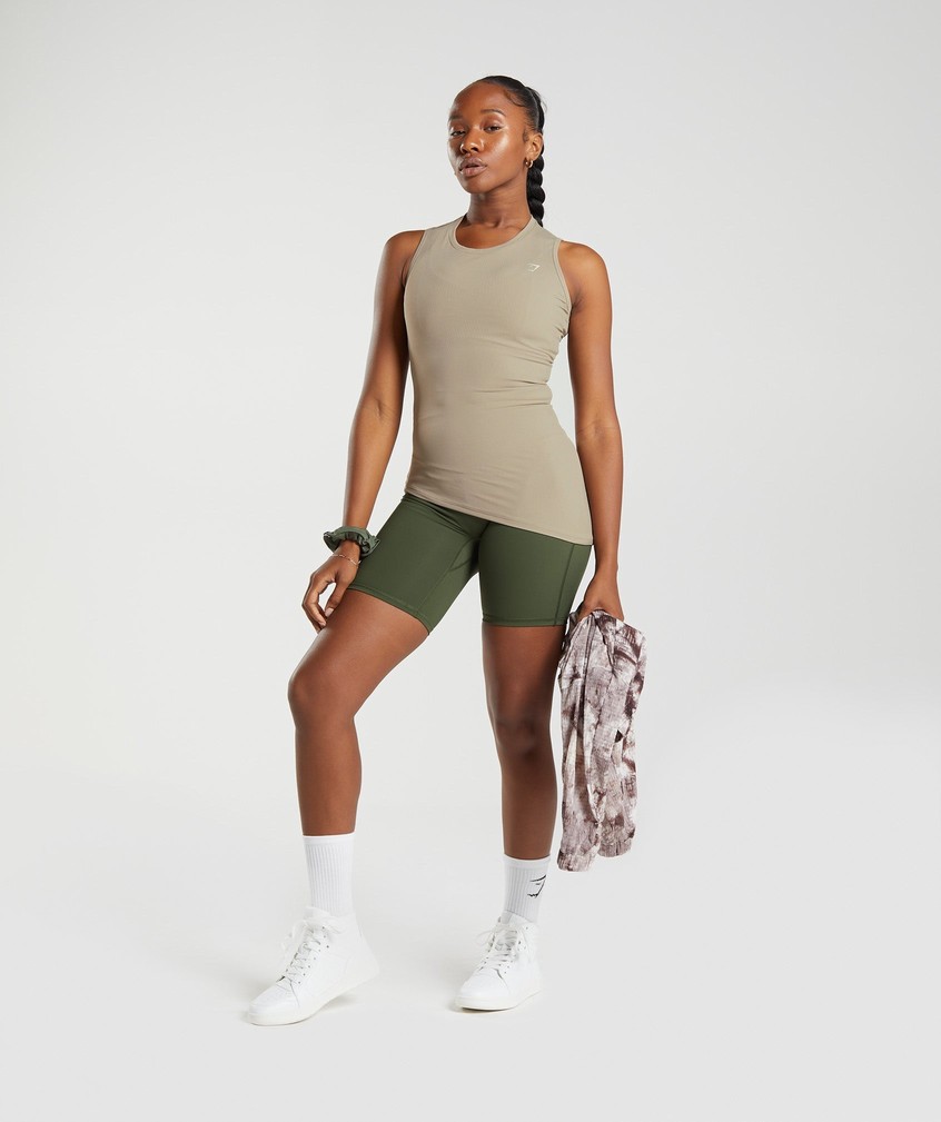 Brown Women's Gymshark Elevate Asymmetric Tank | USA-57620