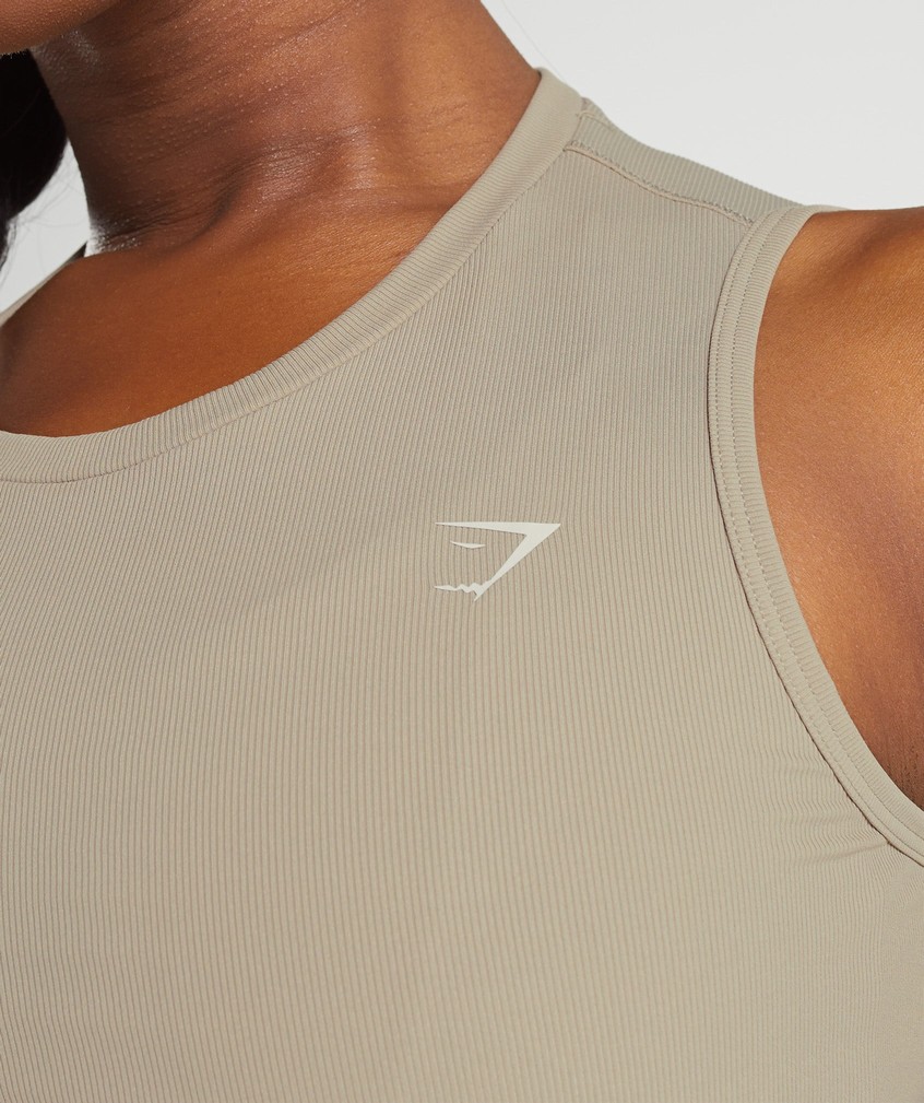 Brown Women's Gymshark Elevate Asymmetric Tank | USA-57620